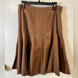 New York & Company Brown Midi A-Line Skirt